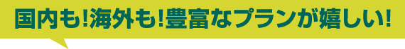 国内も!海外も!豊富なプランが嬉しい!