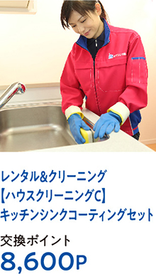 レンタル＆クリーニング【ハウスクリーニングC】キッチンシンクコーティングセット