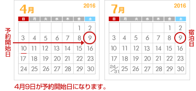 ご予約の受付開始日について