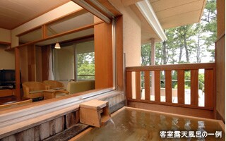 客室露天風呂の一例