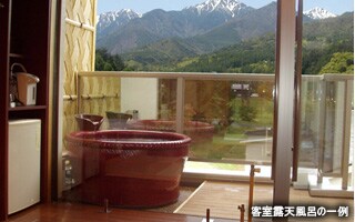 客室露天風呂の一例