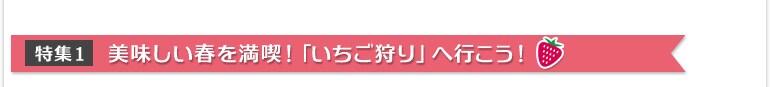 特集1:美味しい春を満喫!いちご狩りへ行こう!