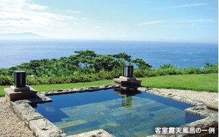客室露天風呂の一例